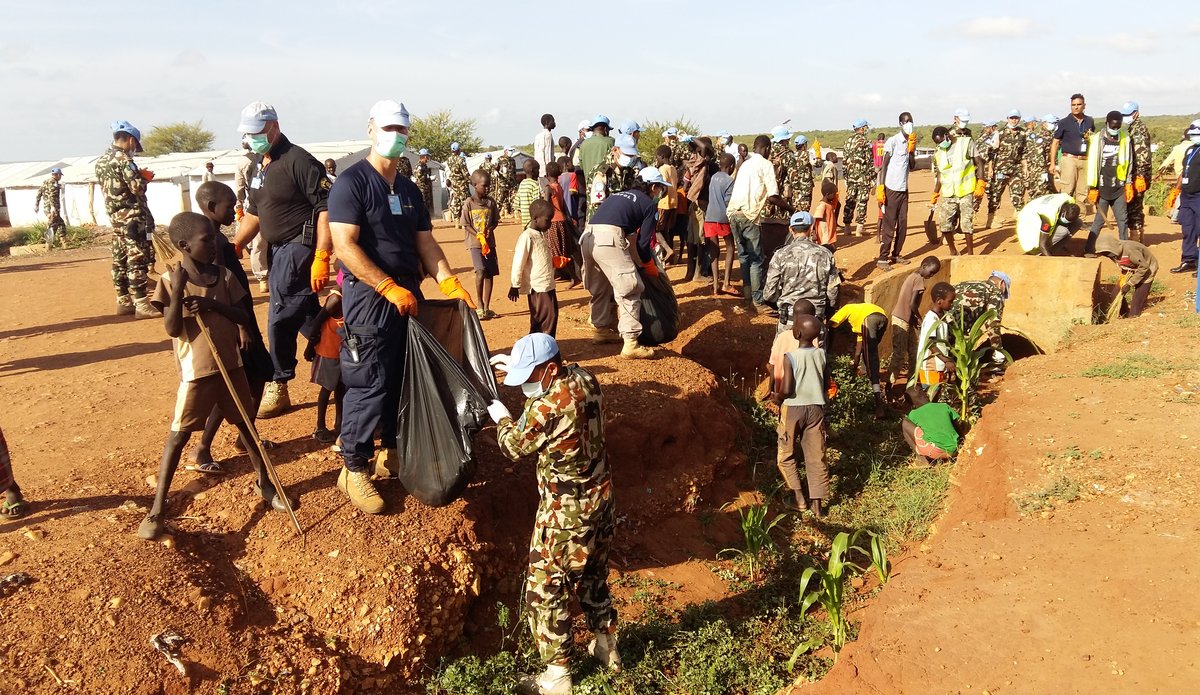 UNMISS Police and Military in Juba PoC clean-up operation