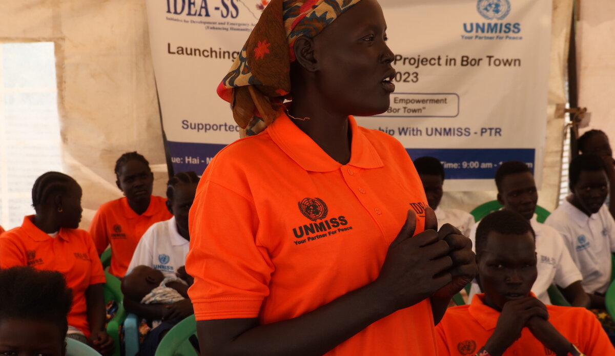 unmiss south sudan jonglei bor capacity building vocational training idps women youth income generation businesses sustainability