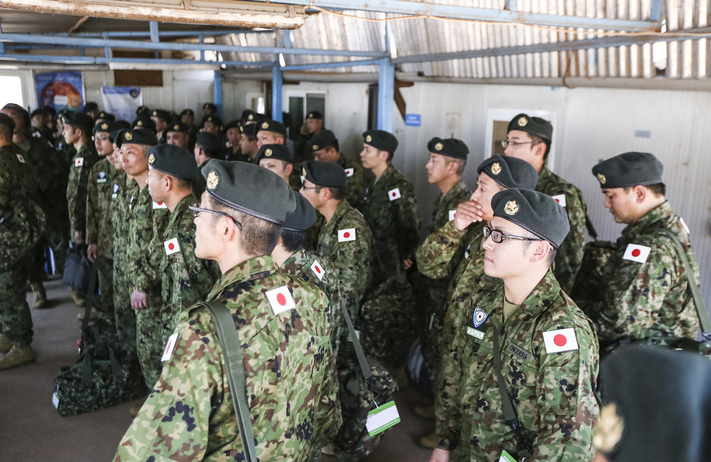 Japanese engineer troops, capable of coming to the aid of individuals related to UN operation under certain limited conditions, have arrived to serve the mission.