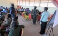 Women in uniform pledge to reduce violence during an UNMISS-facilitated training in Bentiu