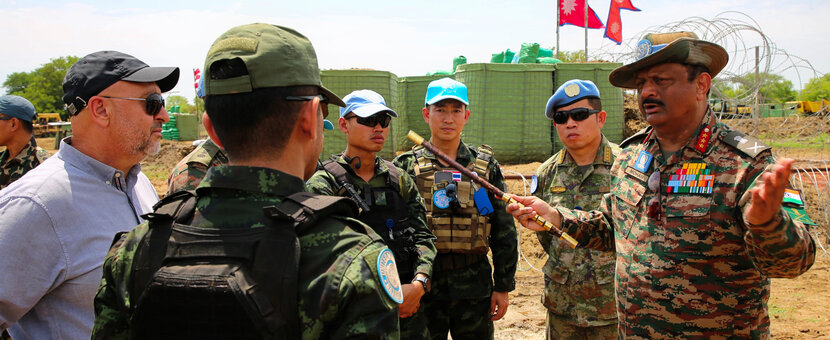 Peace South Sudan UNMISS UN peacekeeping peacekeepers elections Force Commander Maper visit temporary base Lakes