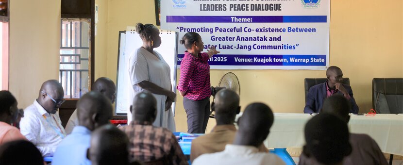 Peace South Sudan UNMISS UN peacekeeping peacekeepers elections constitution Press conference Tonj community leaders