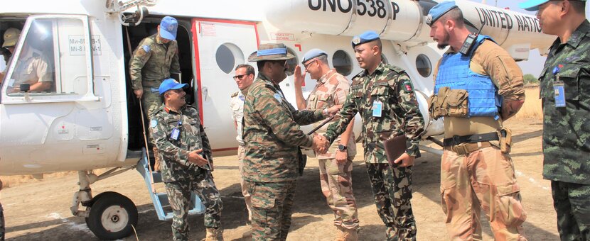 Peace South Sudan UNMISS UN peacekeeping peacekeepers development elections constitution security Force Commander Visit Maper Troops temporary operating base TOB